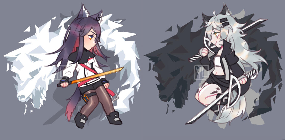 Lappland+Texas double-sided acrylic charms (Arknights)