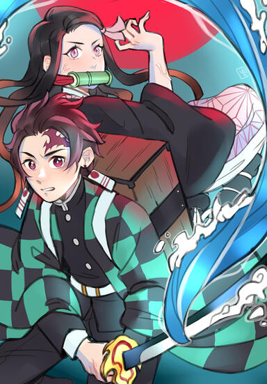 Tanjiro + Nezuko (Kimetsu no Yaiba)